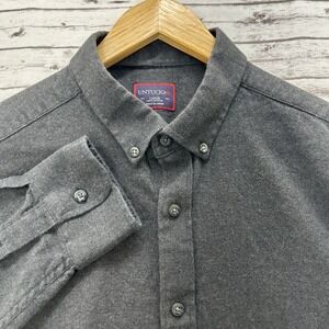 Untuckit Shirt Men's Large Gray Costanti Button Down Long Sleeve Light Flannel